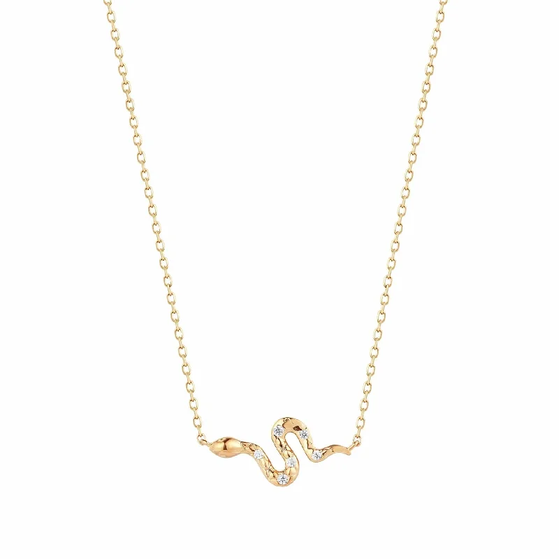 women's necklaces with intricate details -Diamond Snake Necklace