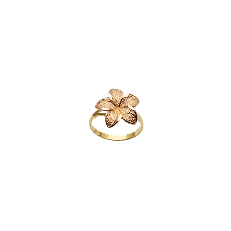 women's rings with split band -Flower Ring (14K)