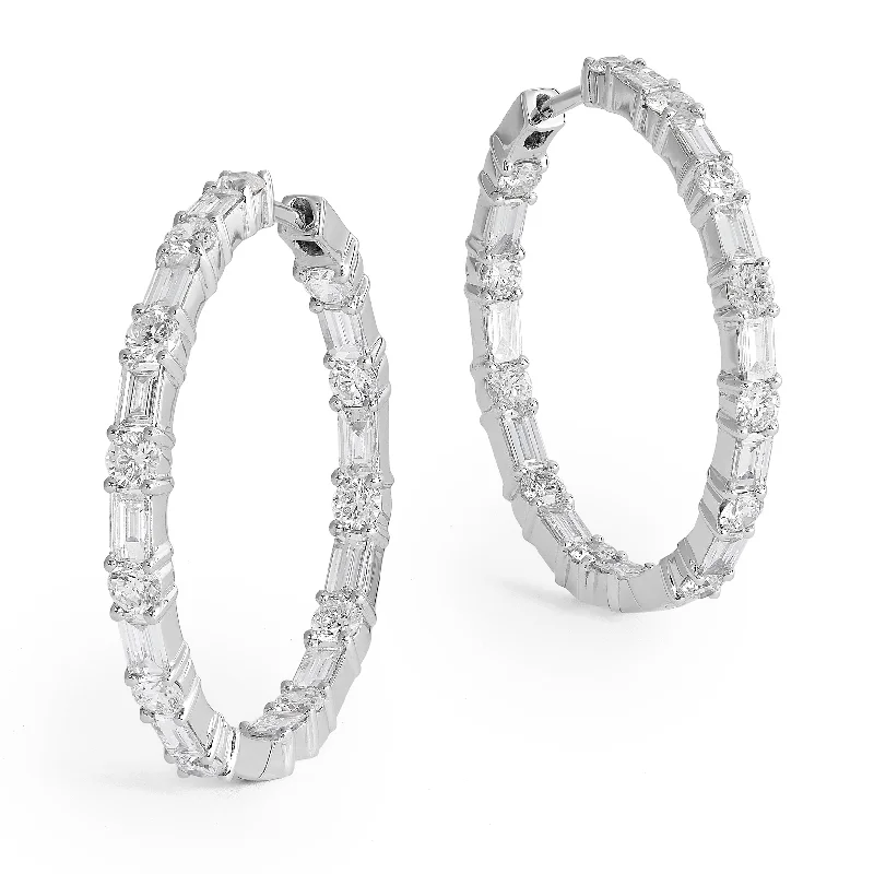 women's earrings with dangling design -Armadani Diamond Oval Hoop Earrings