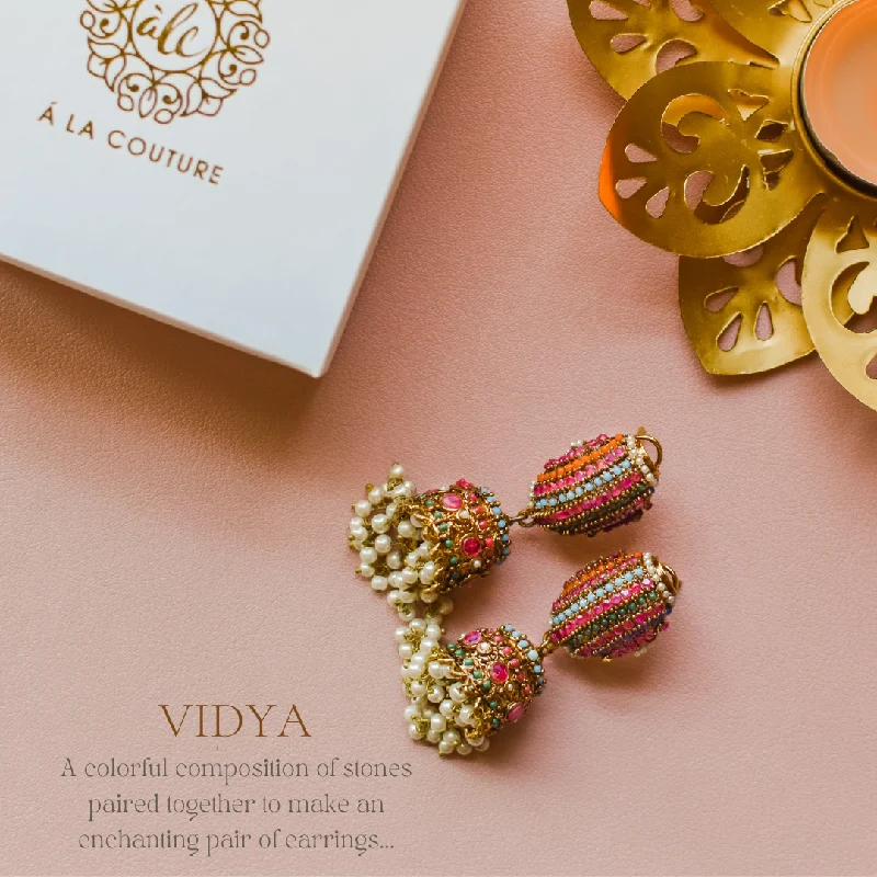 women's earrings with round shape -Vidya Earrings