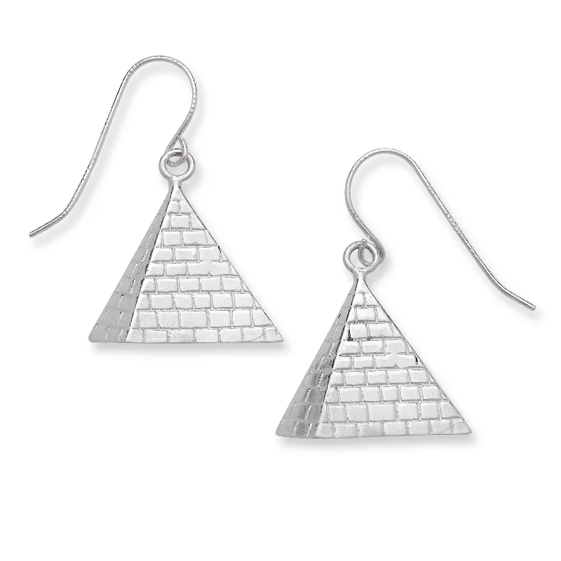 women's earrings with luxury diamonds -Egyptian Pyramid .925 Sterling Silver Earrings