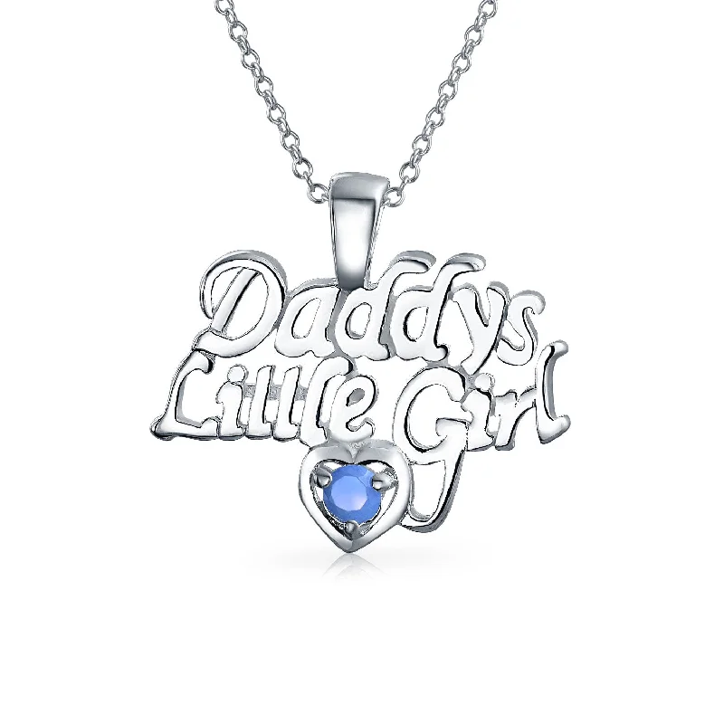 women's necklaces with custom engraving -Inspirational 'Daddy's Little Girl' Opal Pendant Necklace for Daughter Sterling Silver