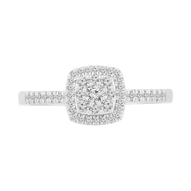 women's engagement rings with open setting -1/3 CTW Diamond Fashion Ring in 10KT White Gold