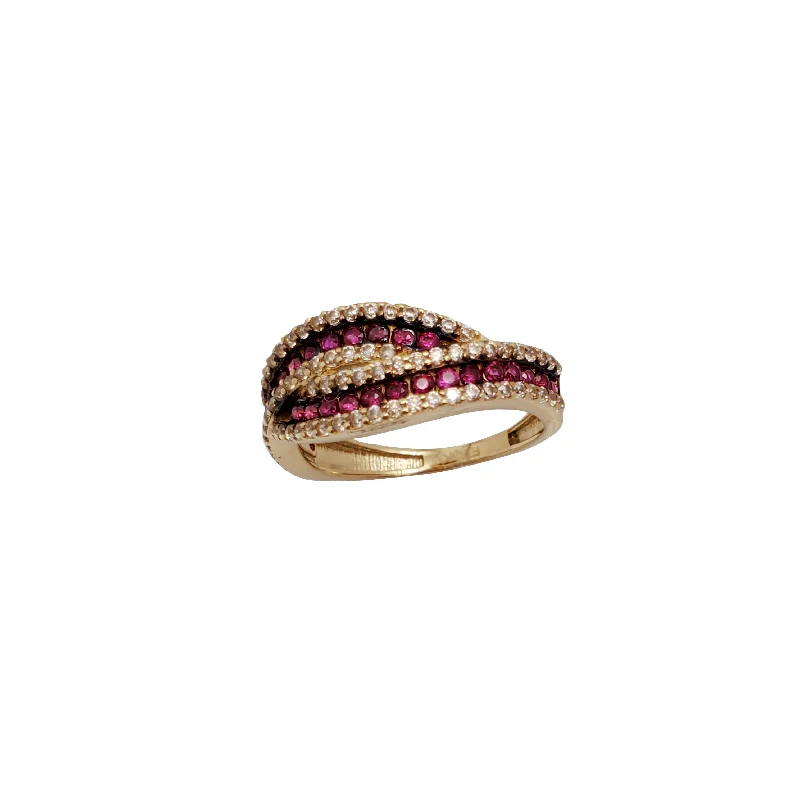 women's rings with pearl -Red Zirconia Lady Ring (14K)