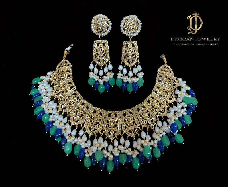 women's necklaces with boho style -Indu  bridal necklace set  ( SHIPS IN 4 WEEKS  )