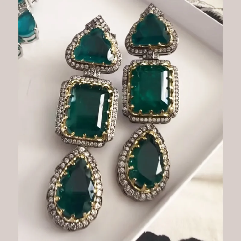 women's earrings with emerald -Shilpa Earrings