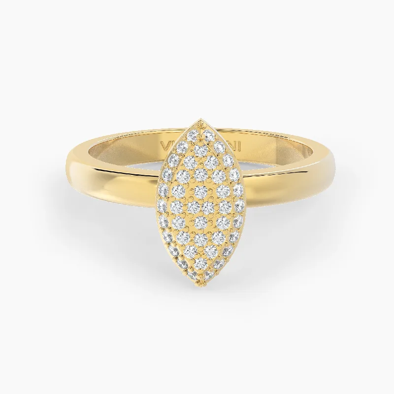 women's engagement rings with geometric design -Marquise Shaped AMoré Pavé Ring With 0.35 ct. Diamonds