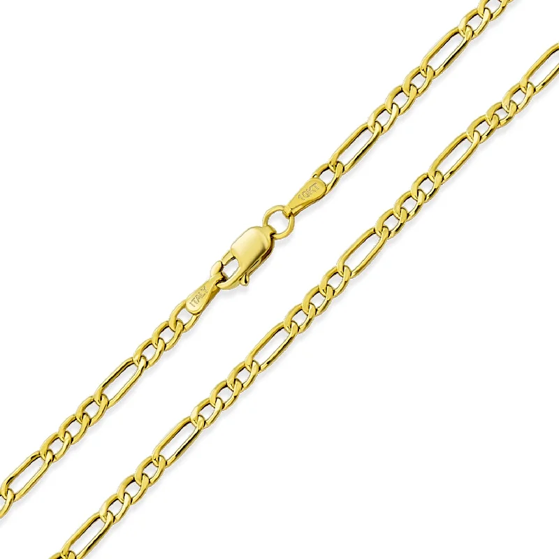 women's necklaces with multi-layered design -Unisex 10K Gold Figaro Chain Necklace for Men Nickel-Free 2MM Multiple Lengths