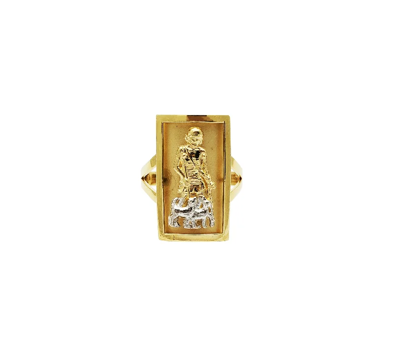 women's rings with retro style -Saint Lazarus Square Ring (14K)