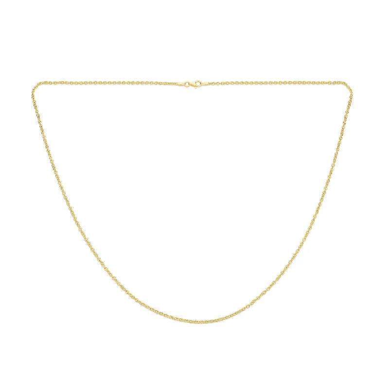 women's necklaces with star-shaped pendant -Fine Italian Rolo Link Cable Chain Necklace 14K Yellow Plated Silver 16-24 Inch