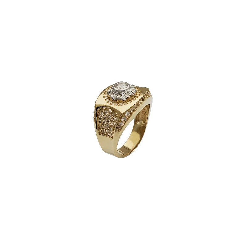 women's rings with antique style -Pinched CZ Ring (14K)