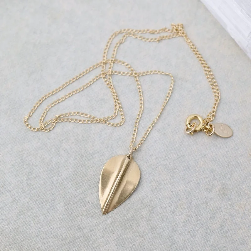 women's necklaces with round pendant -Lila Necklace Brass