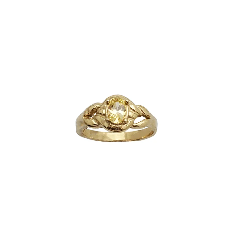 women's rings with custom fit -Oval Flower Lady Ring (14K)