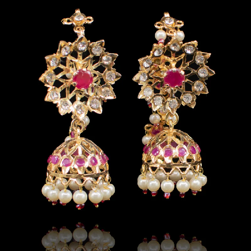 women's earrings with drop design -Custom Order - Mahira Earrings Ruby