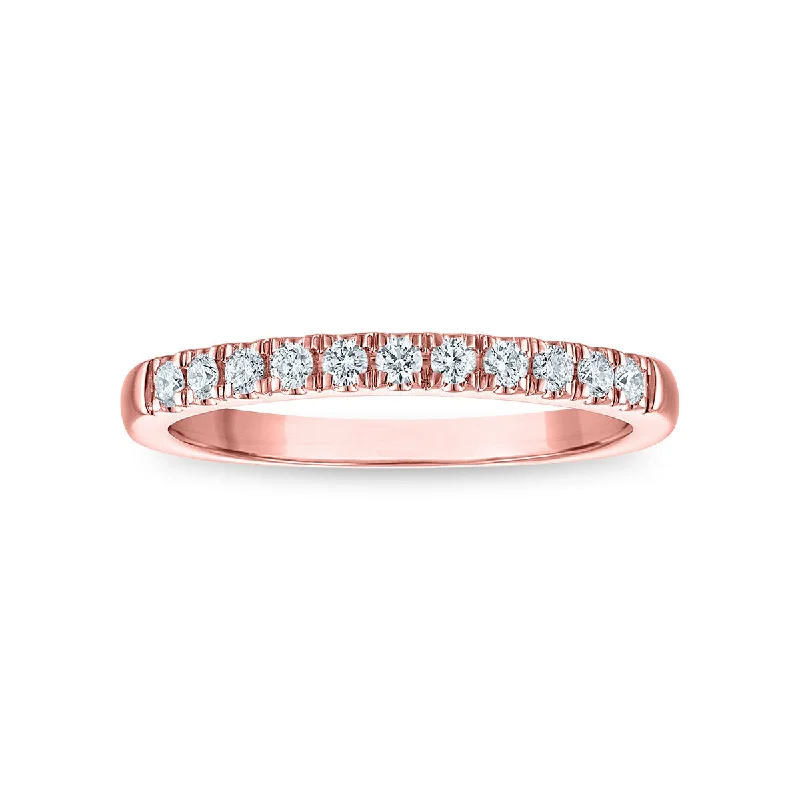 women's engagement rings with glamorous sparkle -Signature EcoLove 1/4 CTW Lab Grown Diamond Anniversary Ring in 14KT Rose Gold