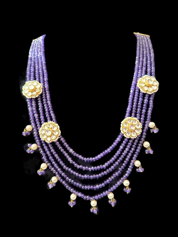 women's necklaces with modern pendant -DLN62 pachi kundan necklace in beads ( READY TO SHIP )