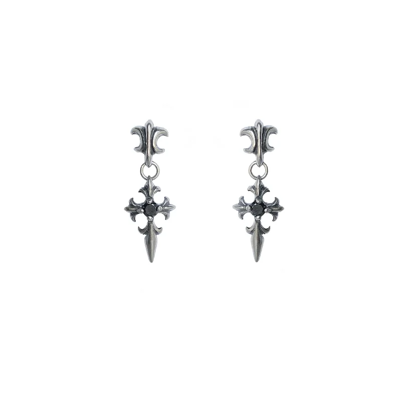 women's earrings with chic style -Gothic Cross Earrings