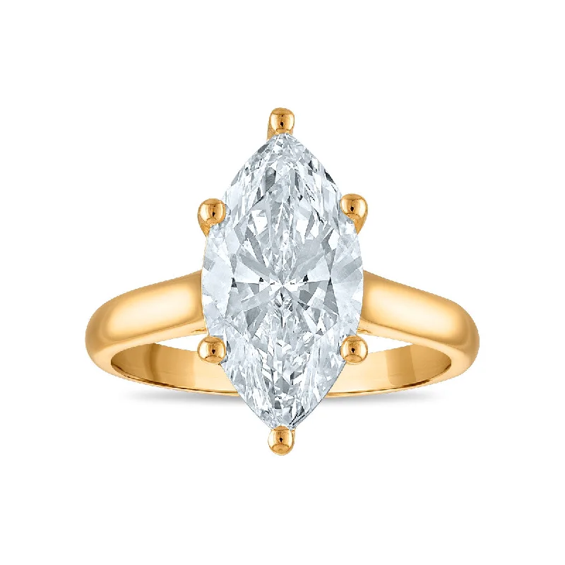 women's engagement rings with vintage-inspired band -Red Hot Deal 3-1/2 CTW Marquise Lab Grown Diamond Solitaire Ring in 14KT Gold