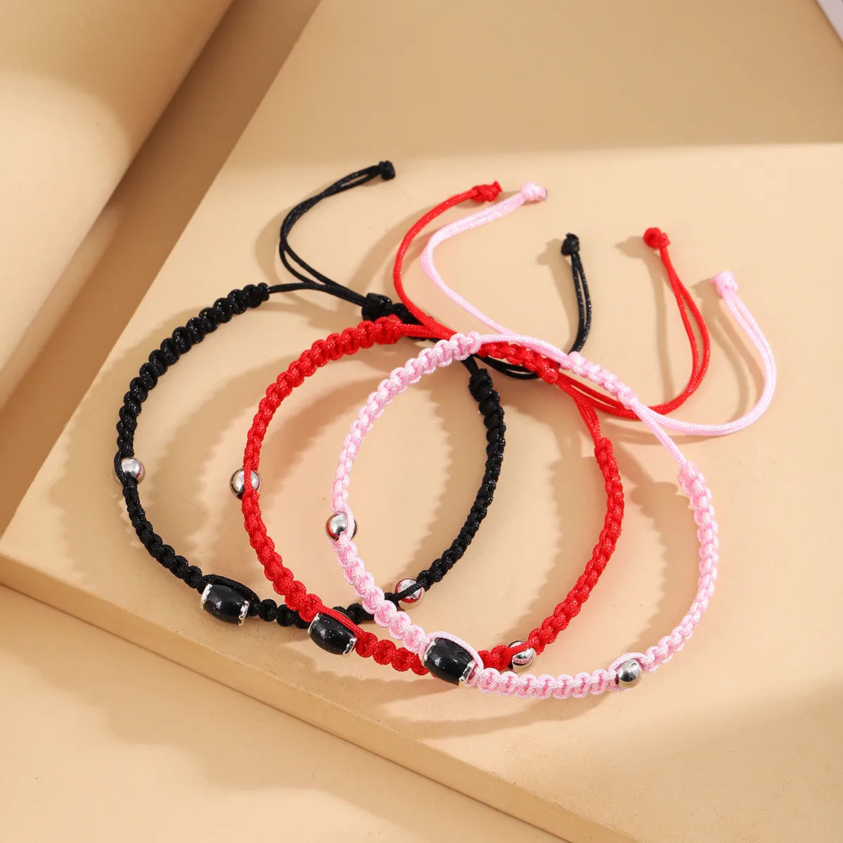 women's bracelets with oval shape -Casual Novelty Geometric Nylon Stone Unisex Bracelets