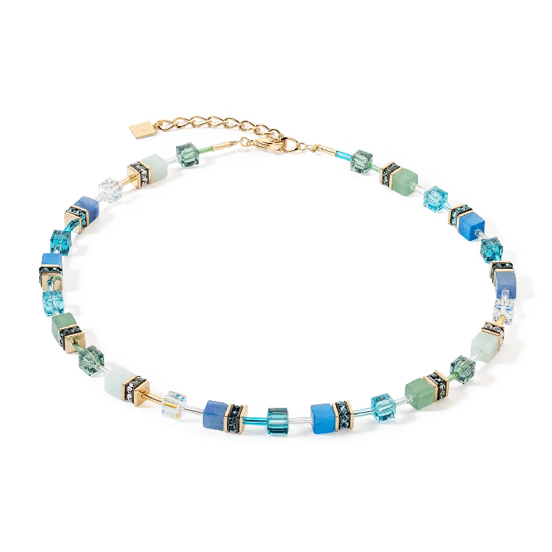 women's necklaces with twisted gold -Turquoise GeoCube Iconic Necklace