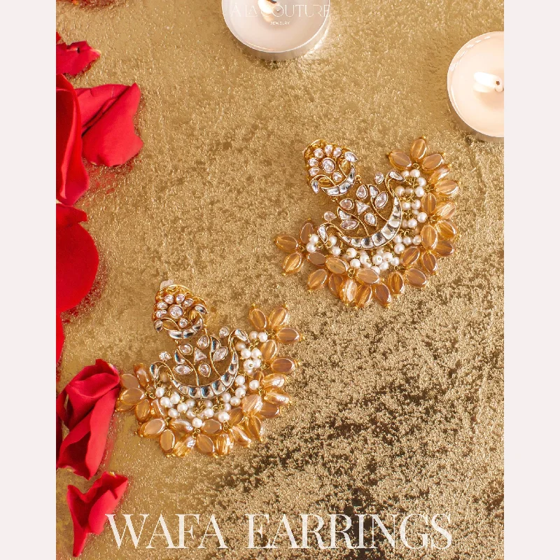 women's earrings with white gold -Wafa Earrings