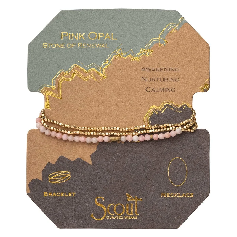 women's necklaces with sapphire -Scout Delicate Pink Opal Wrap Bracelet and Necklace