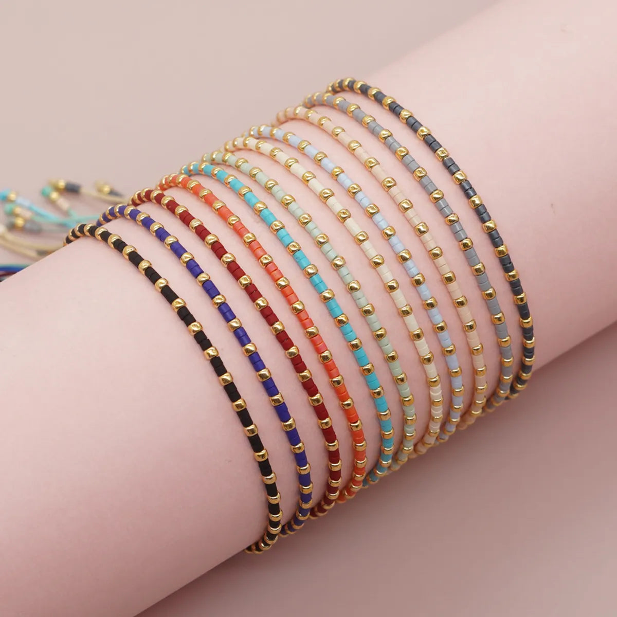 women's bracelets with gemstone beads -Basic Modern Style Geometric Glass Glass Rope Women's Bracelets