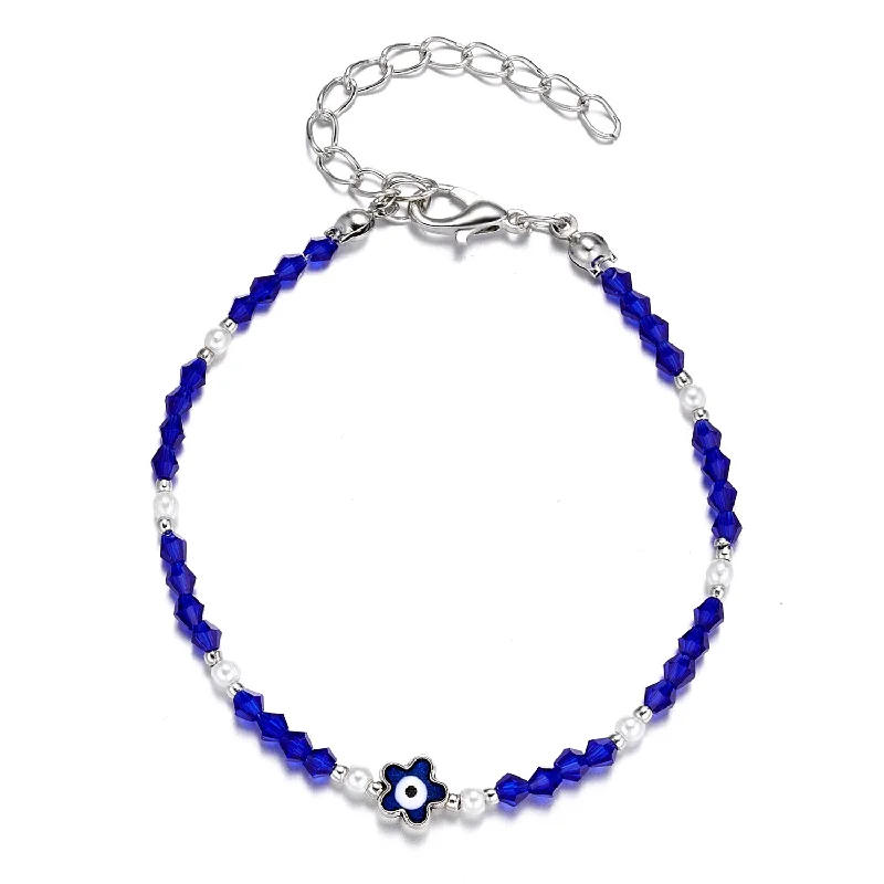 Flower Blue Eyes Crystal Beads