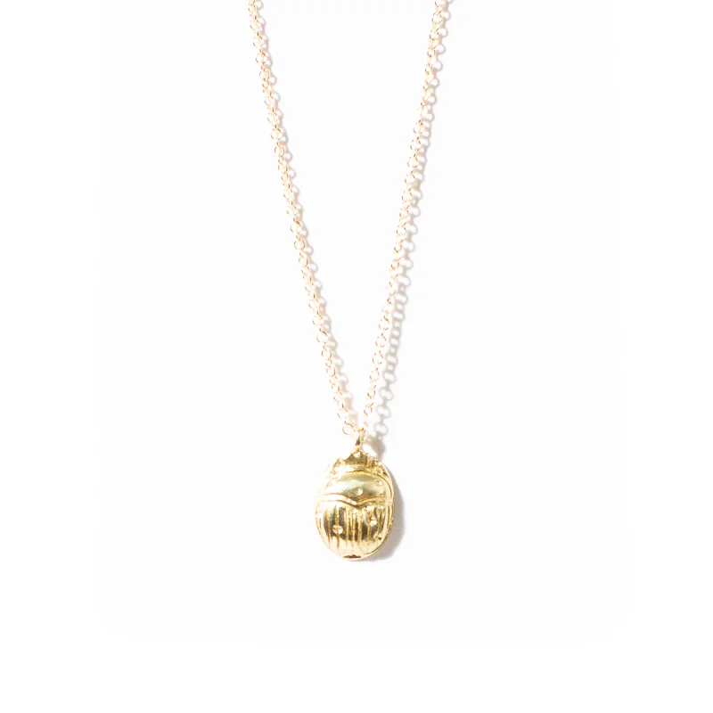 women's necklaces with pearl -Scarab Necklace