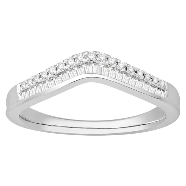 women's engagement rings with bold gemstone -1/4 CTW Diamond Tiara Crown Ring in 10KT White Gold