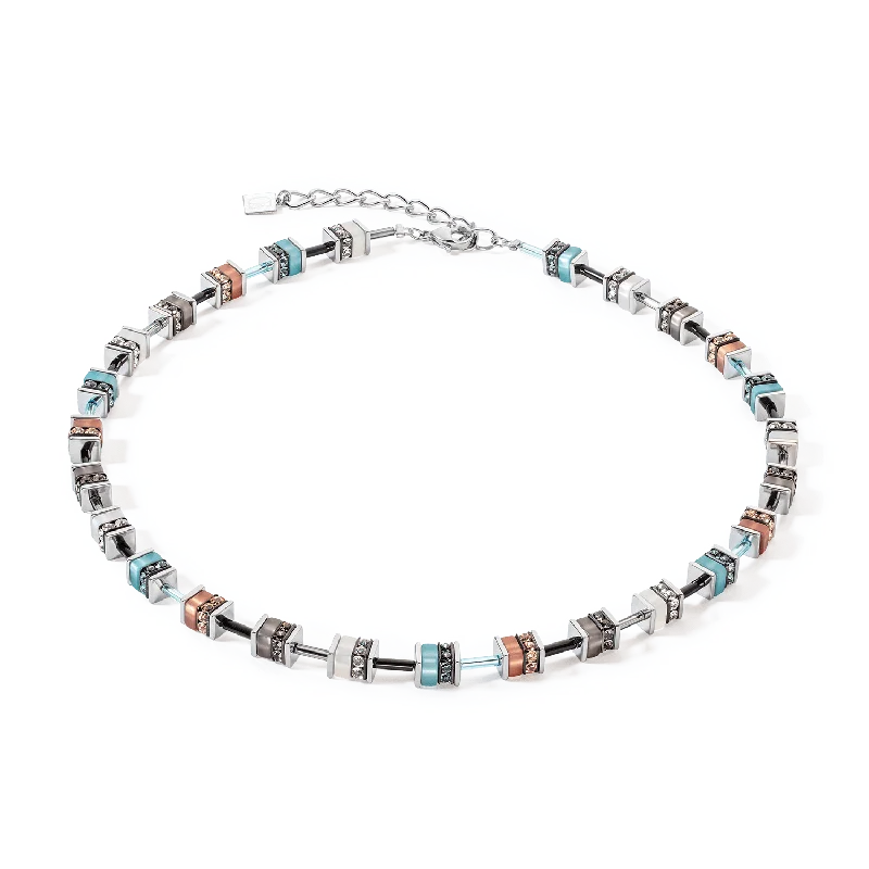 women's necklaces with colored stones -Turquoise GeoCube Necklace