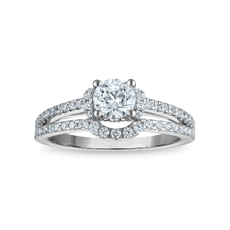 women's engagement rings with subtle sparkle -EcoLove Green Pure 1-1/4 CTW Lab Grown Diamond Bridal Set in 10KT White Gold