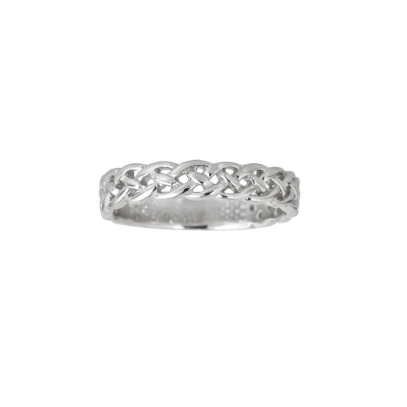 women's rings with customized engraving -Braided Ring (Silver)