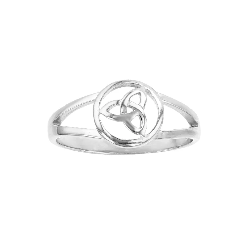 women's rings with statement design -Halo Trinity Know Ring (Silver)