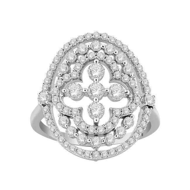 women's engagement rings with bold gemstone -1 CTW Diamond Fashion Ring in 10KT White Gold