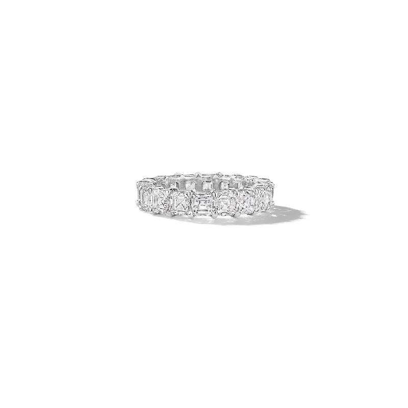 women's engagement rings with heart-shaped diamond -Asscher Cut Diamond Eternity Band