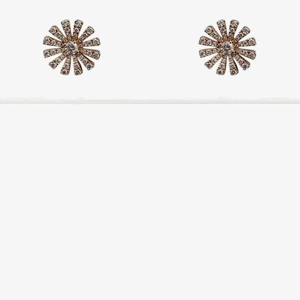 women's earrings with hoop and stud combo -18k Rose Gold Diamond Earrings