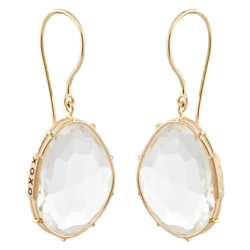 women's earrings with oversized hoop -Heather B. Moore White Topaz Harriet Stone Earrings