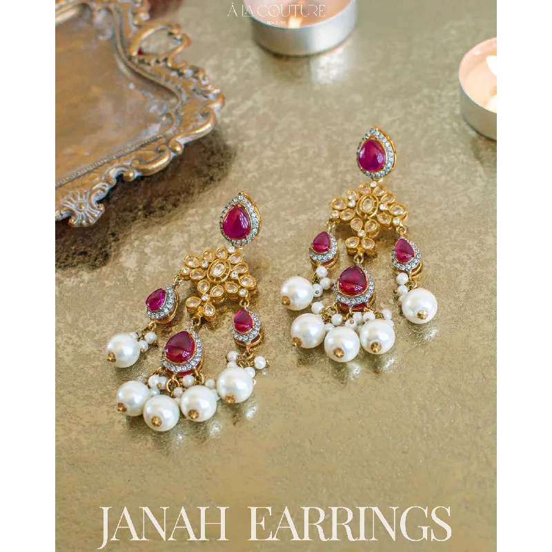 women's earrings with twist design -Janah Earrings