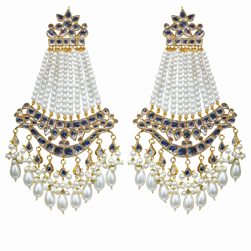 women's earrings with small gemstones -Meghna Earrings - Pearl