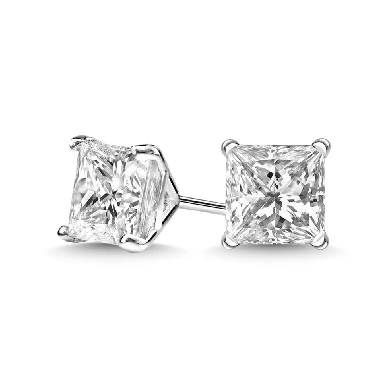 women's earrings with heart-shaped gemstones -14K White Gold 2/5 Ct.Tw. Premium Diamond Stud Earrings