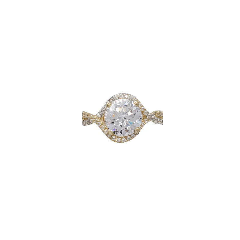 women's rings with vintage design -Fancy Halo Ring (14K)