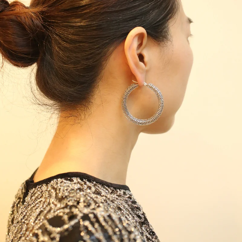 women's earrings with yellow gold -LG Disco Tube Hoop Earrings