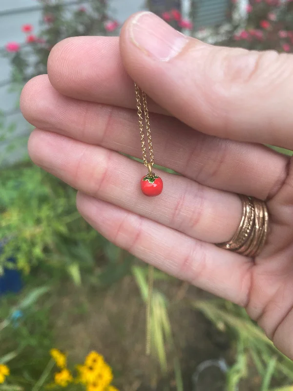 women's necklaces with pendant -Summer Tomato Necklace