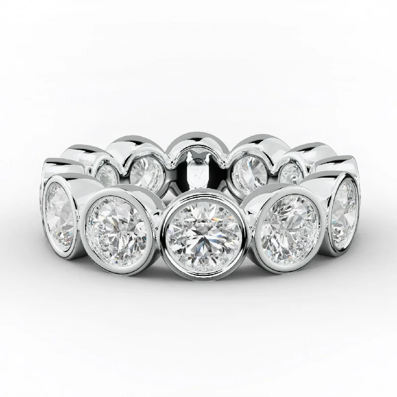 women's engagement rings with cushion-cut diamond -4.0 Carat Bezel Set Round Diamond Eternity Band