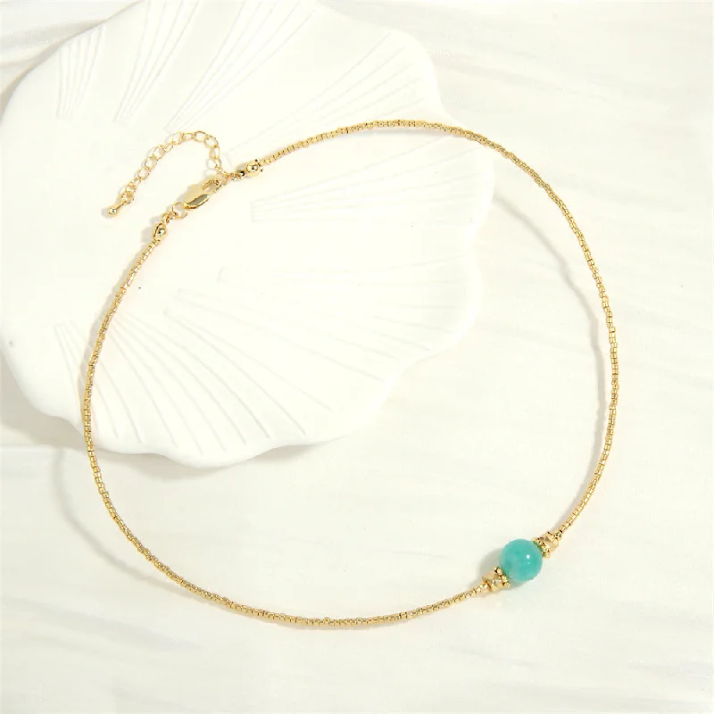 Amazonite Miyuki Bead Necklace