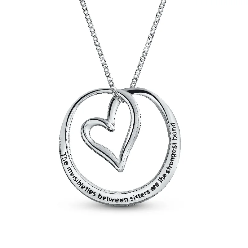 women's necklaces with elegant finish -Inspirational Mantra Circle Pendant Necklace Rose Gold Sterling Silver for Teens