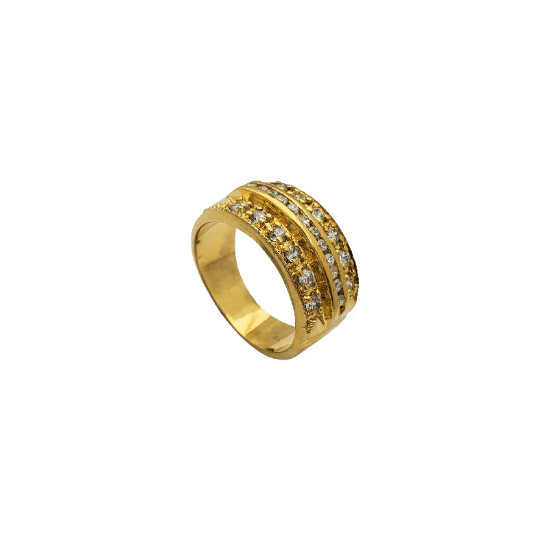 women's rings with filigree band -Zirconia Yellow Men's Ring (Silver)