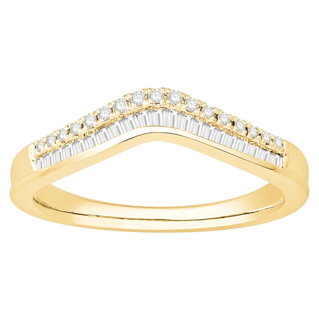 women's engagement rings with plain gold band -1/4 CTW Diamond Anniversary Tiara Crown Ring in 10KT Yellow Gold