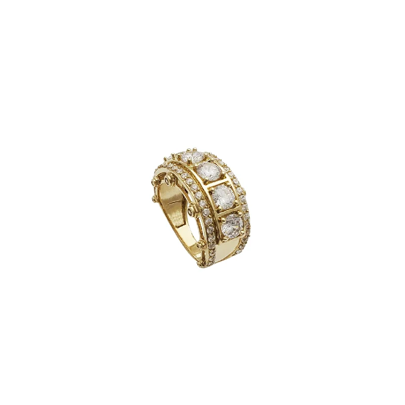 women's rings with smooth finish -Royalty CZ Ring (14K)